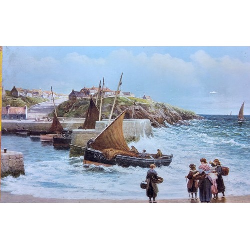 381 - Two vintage framed prints of Fishing scenes 68cm x 53cm.