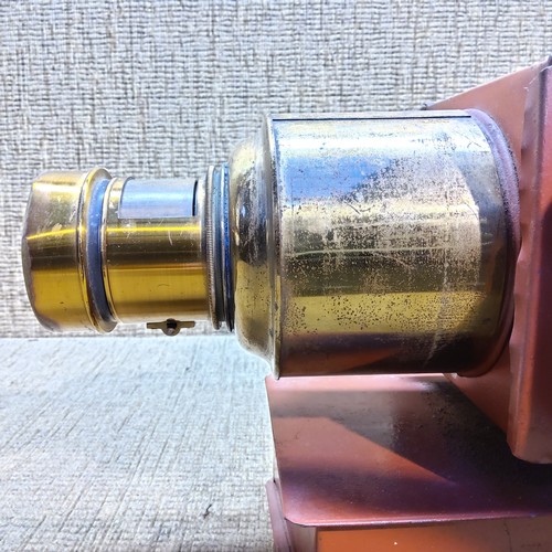 676 - Antique metal magic lantern.