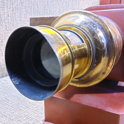 676 - Antique metal magic lantern.