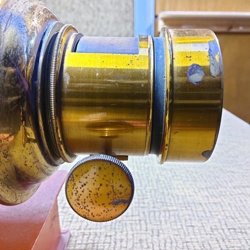 676 - Antique metal magic lantern.