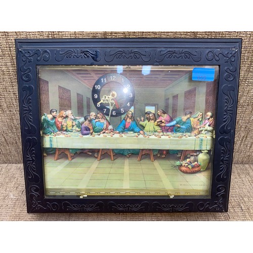 659 - Framed clock of the last supper Italian made  by Albatros.