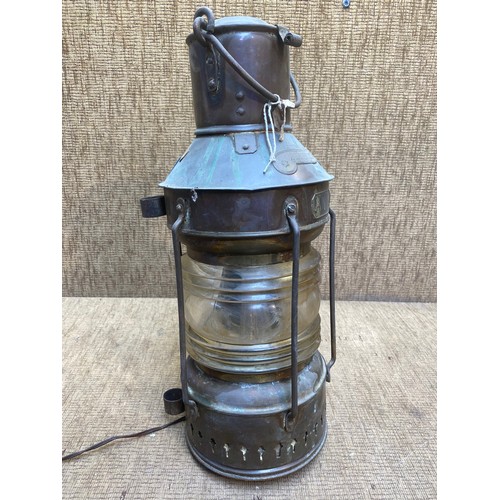 661 - Vintage Ankerlight ships navigation nautical Maritime lantern converted to electric.