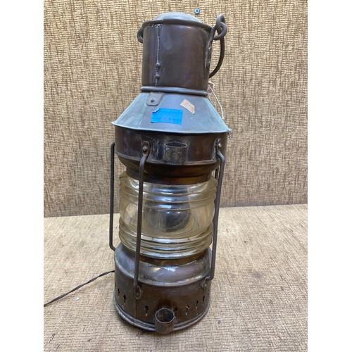 661 - Vintage Ankerlight ships navigation nautical Maritime lantern converted to electric.