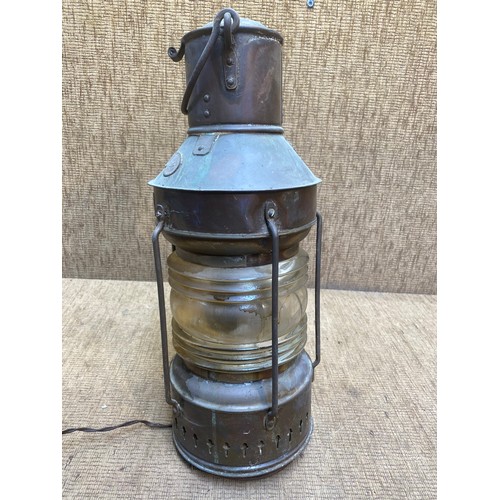 661 - Vintage Ankerlight ships navigation nautical Maritime lantern converted to electric.