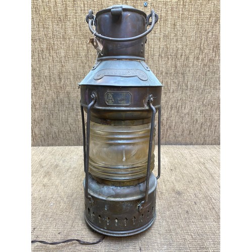 661 - Vintage Ankerlight ships navigation nautical Maritime lantern converted to electric.