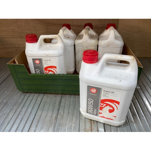 17 - 5 x 5 litre bottles of Vauxhall engine oil 20W50.