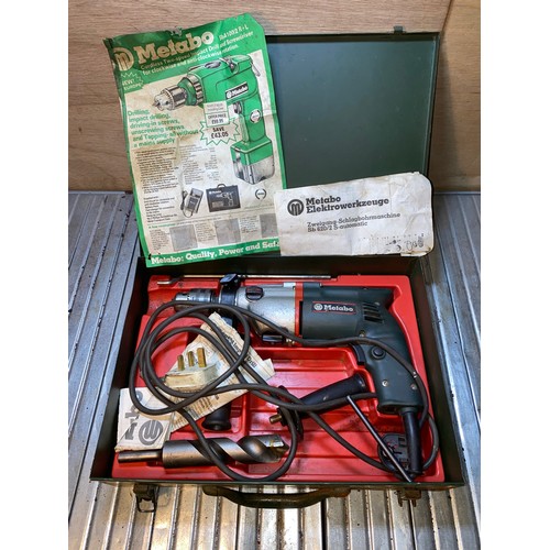 35 - Metabo hammer drill in metal case.