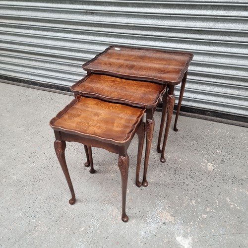 48 - Walnut carved insert of tables