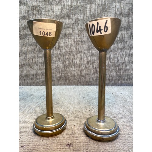 1046 - Pair of WW2 trench art goblets.