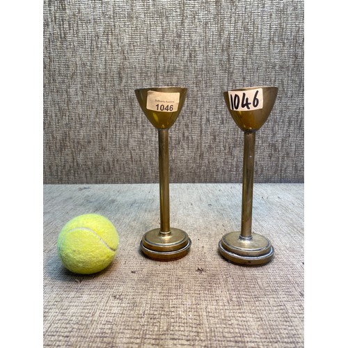 1046 - Pair of WW2 trench art goblets.