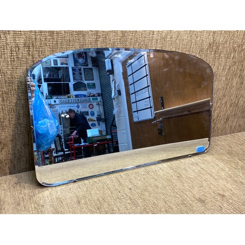 675 - Bevel edged mirror 68cm x 42cm.