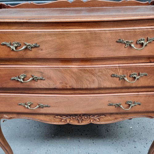 712 - Antique Louis XV style Walnut Three drawer chest.