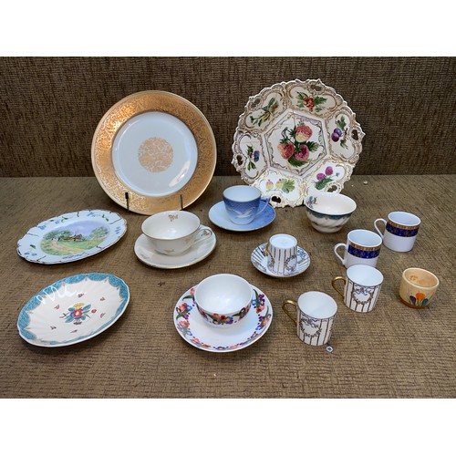 720 - Five porcelain cups , saucers and plates including Langenthal and Royal Doulton Lowtestoft bouquet D... 