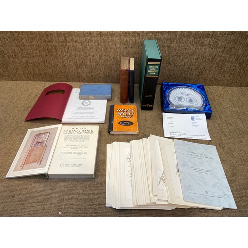 734 - Antique books , Blyth harbour parker pen and plate gift set.