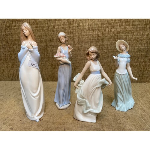 1263 - Four Lladro Nao Figurines including 1398, 1344, 1350, 1343