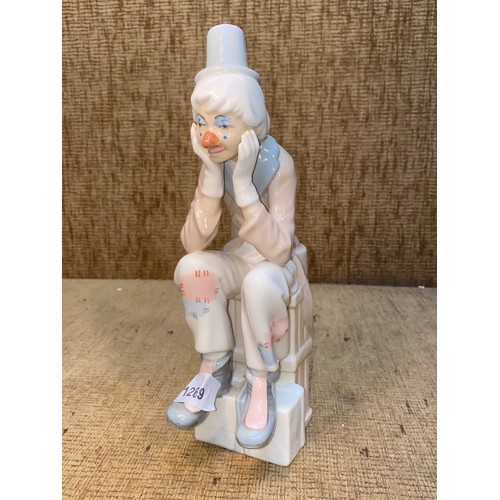 1269 - Spanish Cascades Porcelain clown statue 26cm tall.