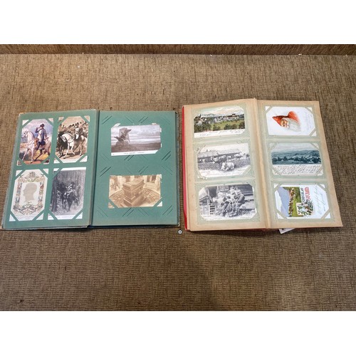 740 - Two antique postcard albums of Approx. 220 French postcards including Napoleon.