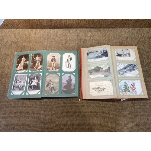 740 - Two antique postcard albums of Approx. 220 French postcards including Napoleon.