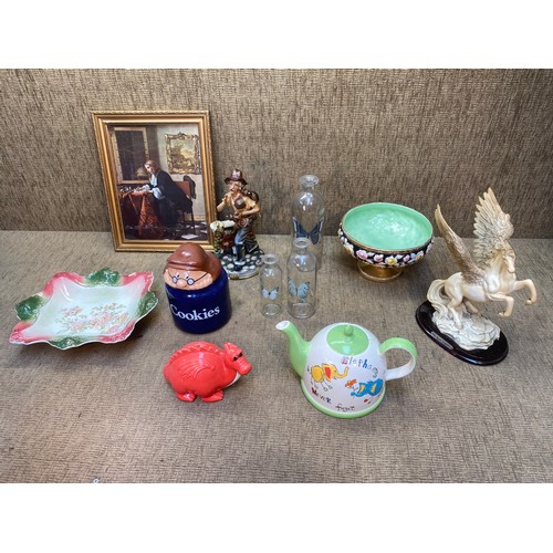 179 - Mixed collectable items including a Lyons tea cookie jar by Wade and a Principality red dragon.