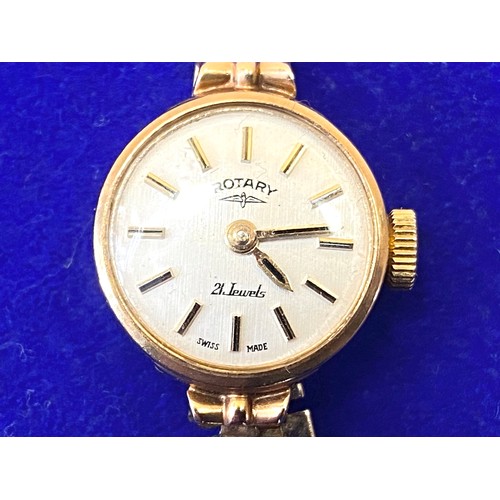 1088 - Rotary 9ct Gold ladies manual-wind watch. 21 Jewel swiss made and working. Weight without movement 1... 