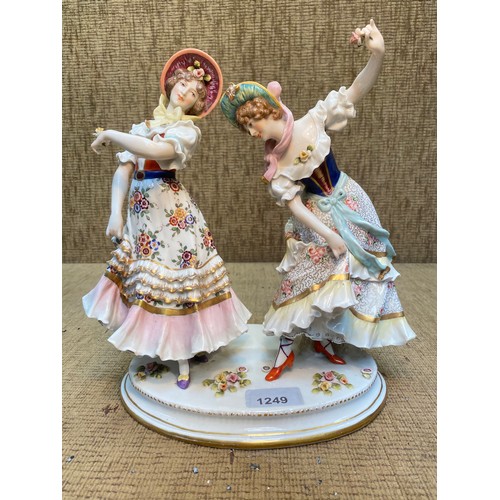 1249 - Antique German Ludswigsburg two lady Fine porcelain Figurine.