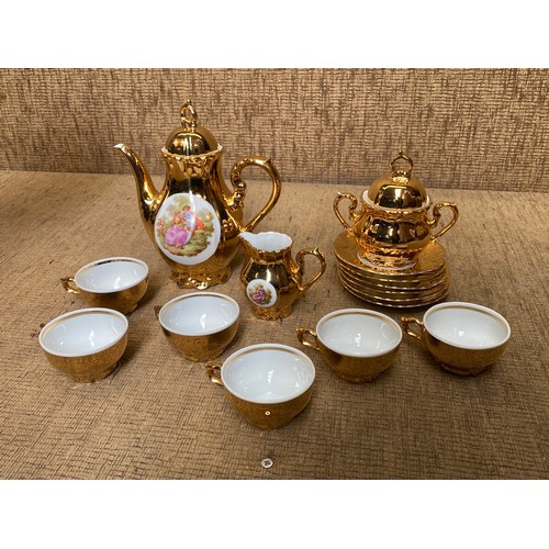 779 - Vintage bondware style coffee set.