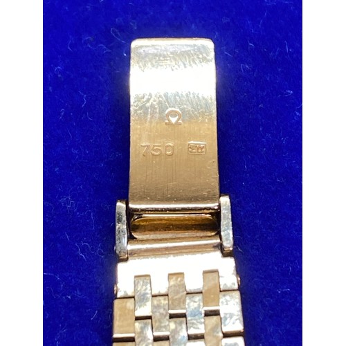 1092 - Omega constellation chromometer automatic 18ct gold Ladies watch working. 61.4g Working.