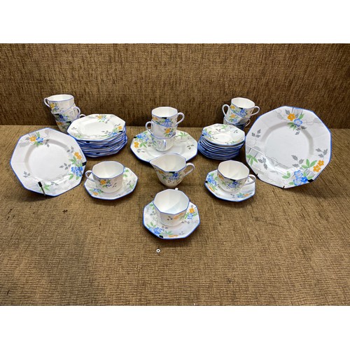 811 - 43 piece vintage hand painted Delphine china dinner service.