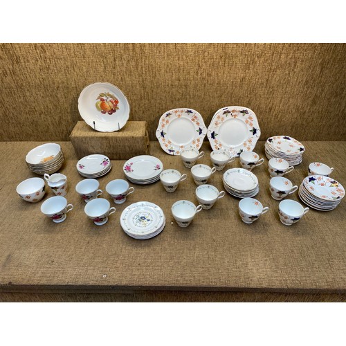 822 - Large collection of various vintage tea sets including Argyle .