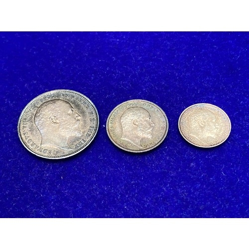 1102 - Three 1905 maundy coins 1d,2d,4d Uncirculated.