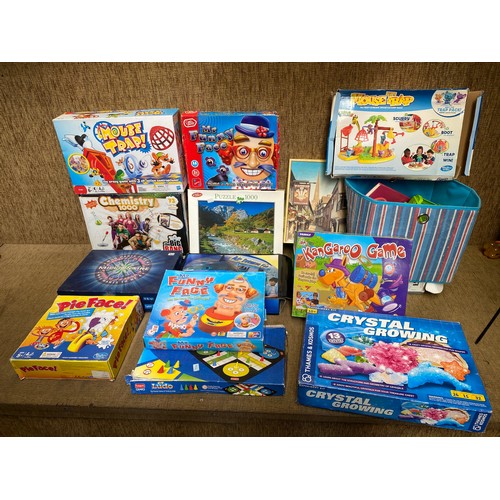 266 - 14 family and children's games including Pie face , Mouse Trap and who wants to be a millionaire.