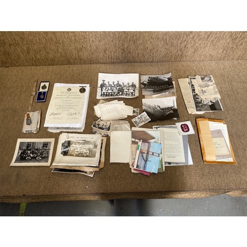 1102a - Collection of WW2, national service ephemera. related to R and J Holder, including silver sports med... 