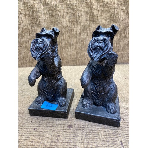 839 - A pair of Scottish Terrier figures 24cm tall.