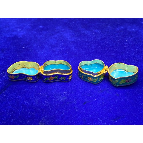 1128 - Two Cloisonné trinket boxes.