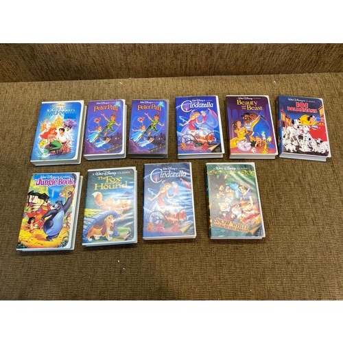 851 - Selection of 10 Black diamond edition Disney VHS films.