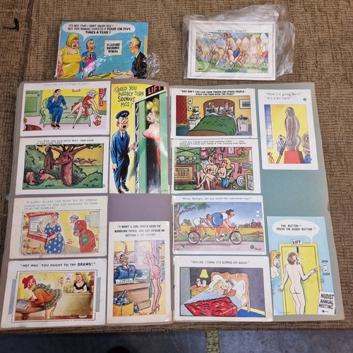 860 - Collection of Vintage postcards in a album including some cartoons.