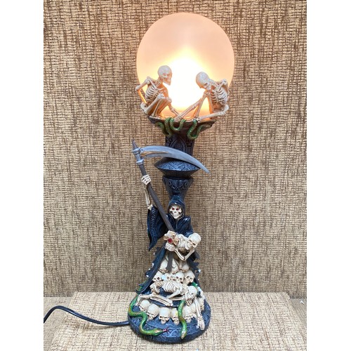 854 - Very gothic style table lamp and lamp shade Boxed.