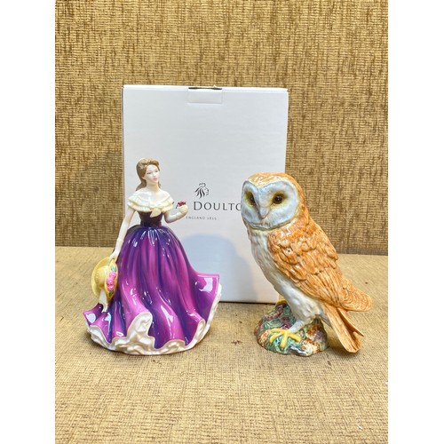 1758 - A boxed Royal doulton figure Pretty Ladies Collection and a Beswick owl 1046.