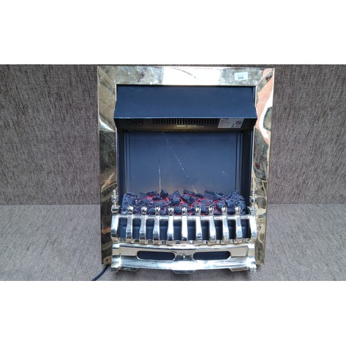 549 - Brass coal effect electric fire.