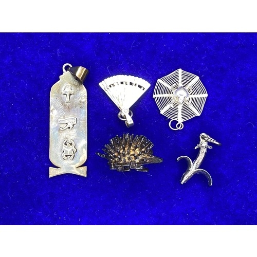 1552 - 5 silver pendants all hallmarked.