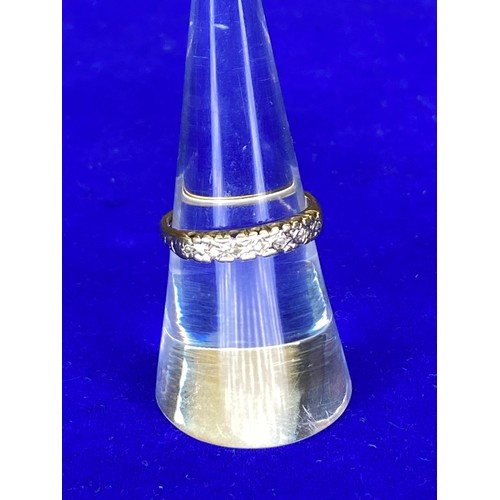 1535 - 9ct gold and diamond ring 1.7 grams size O.