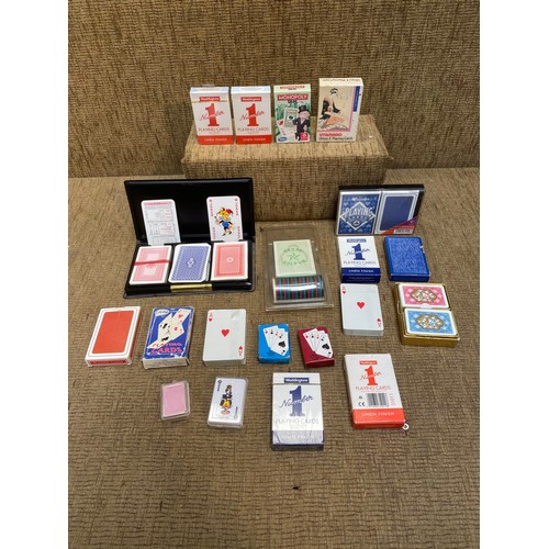 1278 - Collection of boxed playing cards including Waddingtons.