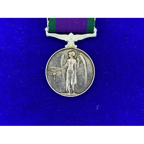 914 - General Service Medal 1918-62 With Palestine clasp awarded to 225810 ACI H Mc T Roderickson RAF.