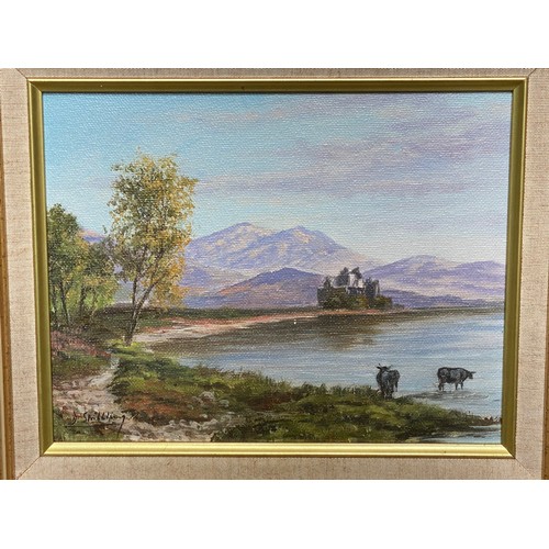 1053 - Pair of oil on canvass paintings both by David Stribbling . Both sizes 32 x 36 and authenticity pape... 