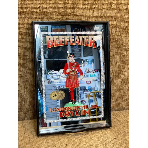 1063 - Beefeater Dry gin Mirrored picture tray. 42cm.