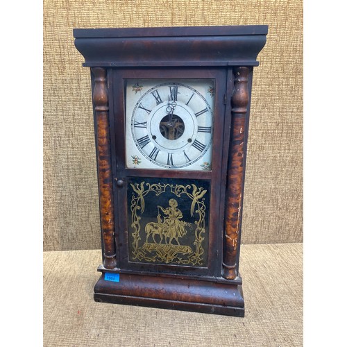 1064 - Antique Seth Thomas wind up wall clock. 64cm.