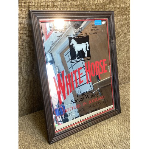 1069 - White Horse Scotch Whisky mirrored picture 50cm x 40cm.