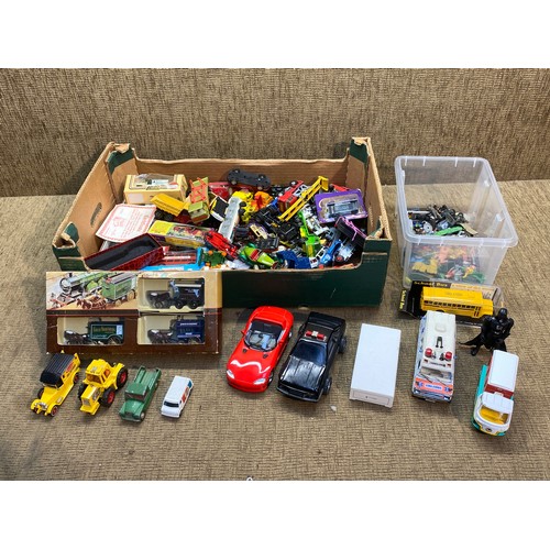 1094 - Large quantity of playworn diecast cars including Matchbox and Corgi Toys.