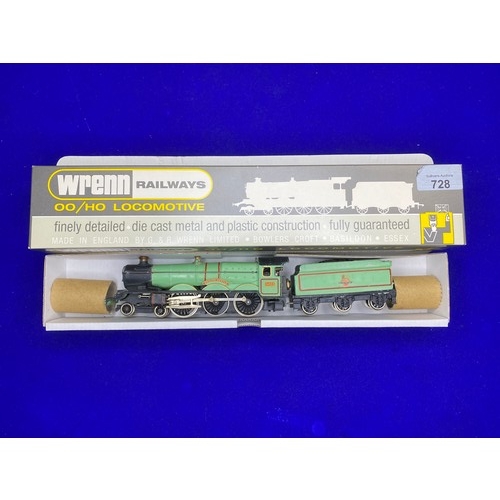 728 - Wrenn Railways OO Gauge - W2221 BR Light Green 4-6-0 Brecon Castle - Boxed