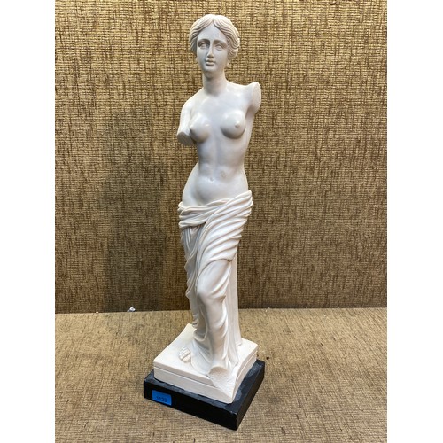 1123 - Tall replica statue of the venus de milo on a base. 25